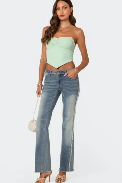 Cinched Strapless Triangle Top