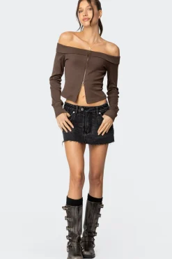 Clementine Low Rise Denim Micro Skort
