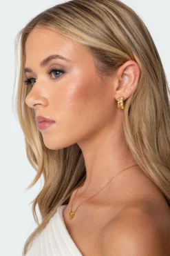 Clustered Hearts Hoop Earrings