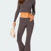 Coffee Break Ribbed Flare Leggings