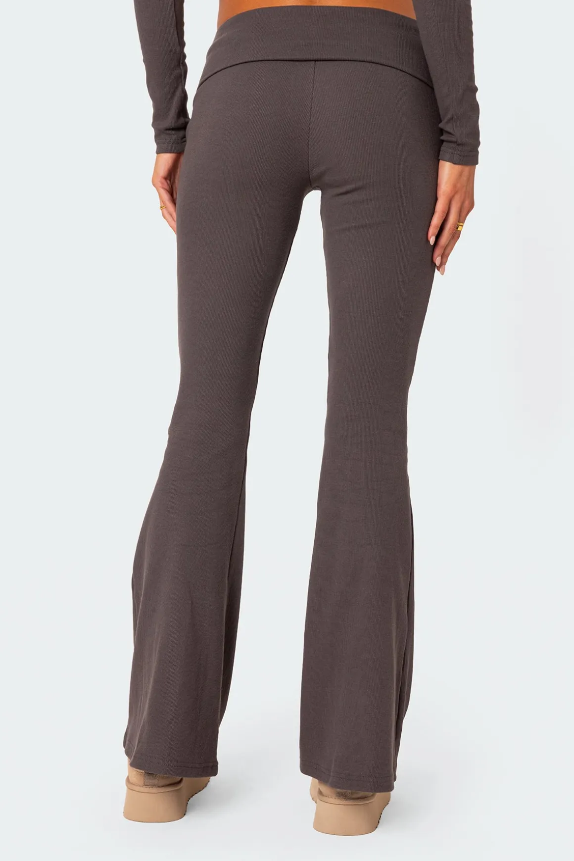Coffee Break Ribbed Flare Leggings