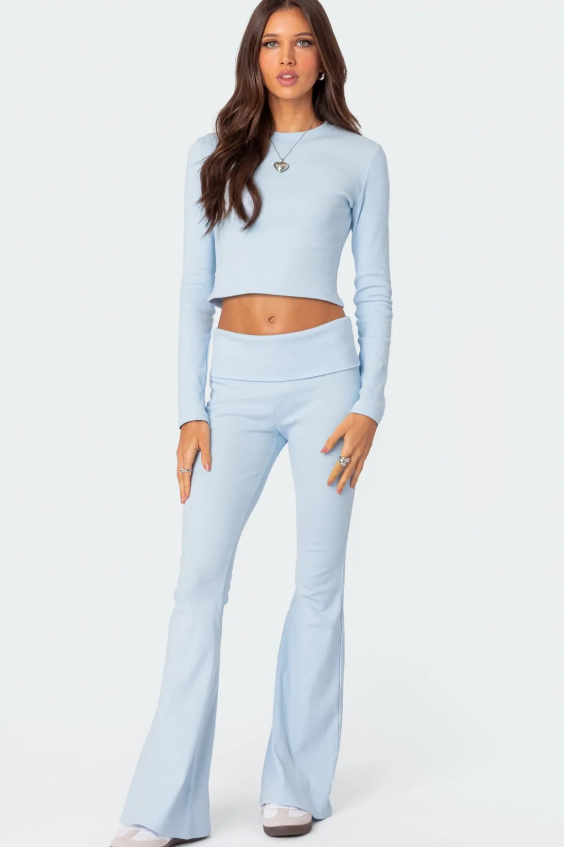 Coffee Break Ribbed Flare Leggings