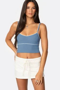 Contrast Cropped Tank Top