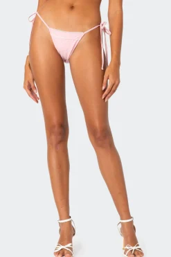 Contrast Polka Dot String Bikini Bottom