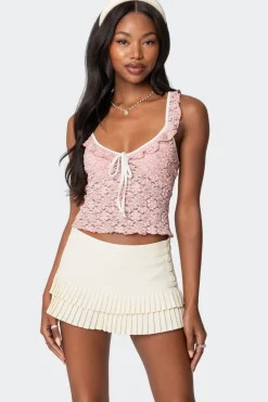 Contrast Sheer Lace Top