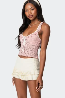 Contrast Sheer Lace Top
