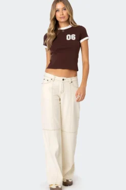 Contrast Stitch Low Rise Jeans