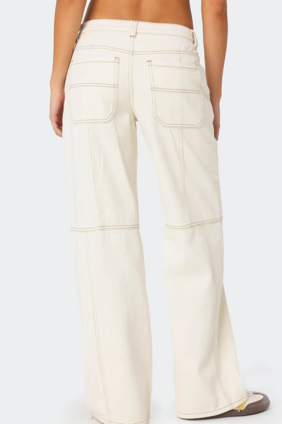 Contrast Stitch Low Rise Jeans