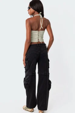 Convertible Two Piece Denim Cargo Pants