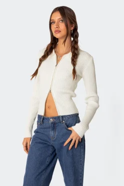 Cora Knitted Zip Up Cardigan
