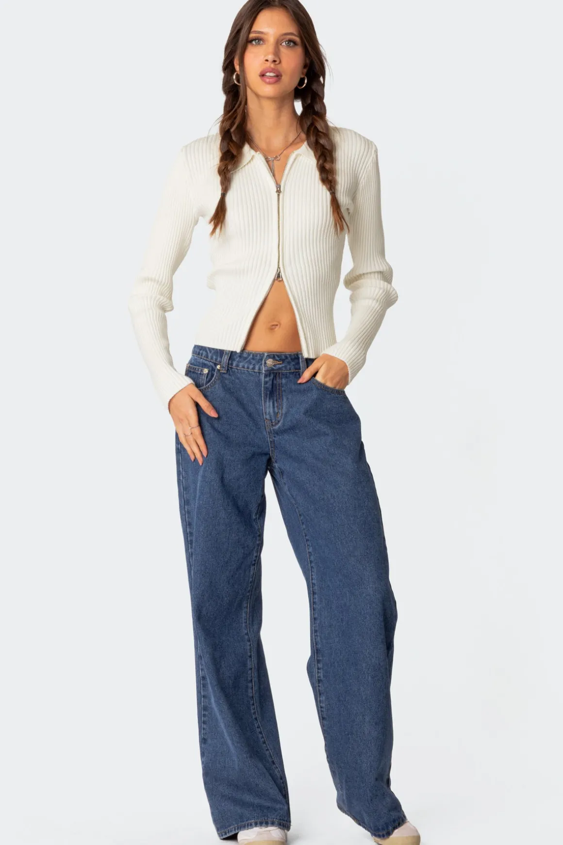 Cora Knitted Zip Up Cardigan