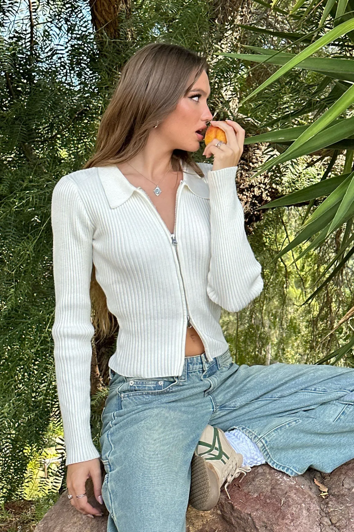 Cora Knitted Zip Up Cardigan