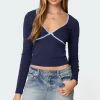 Corie Contrast V Neck Top