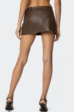 Crawford Faux Leather Micro Skort