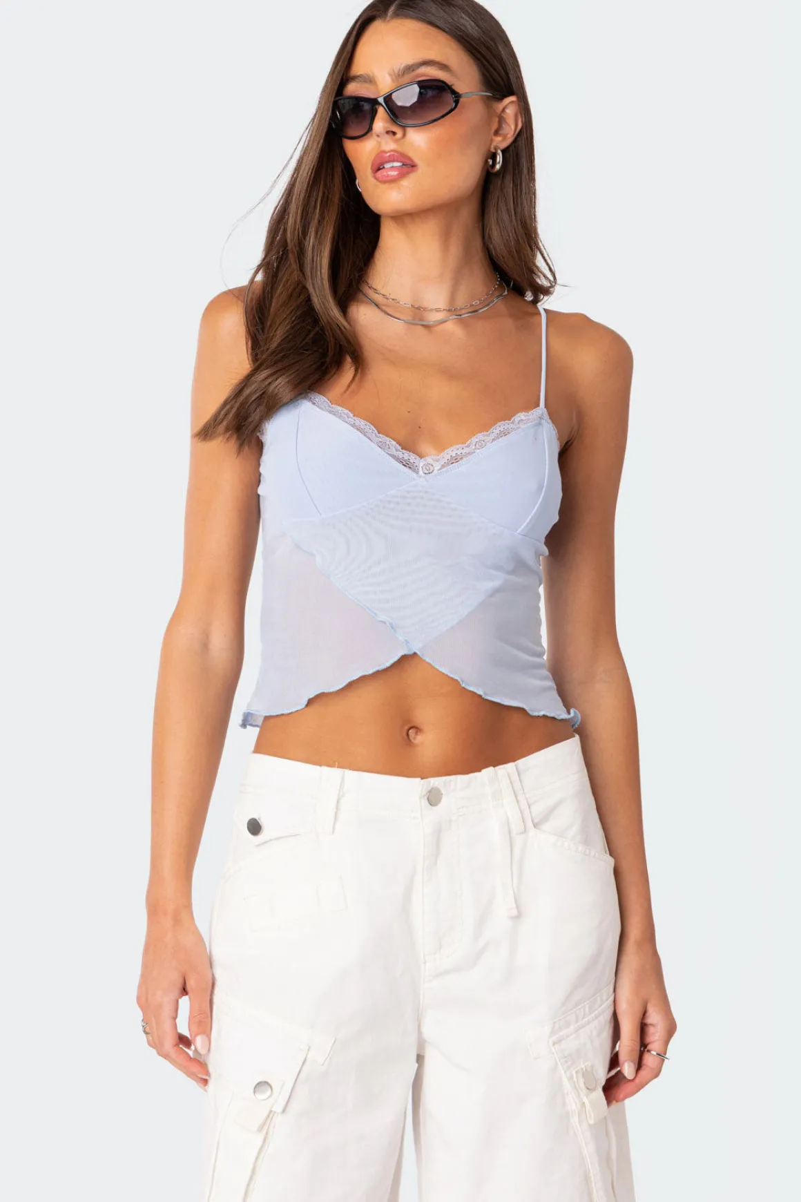 Crossover Mesh Tank Top