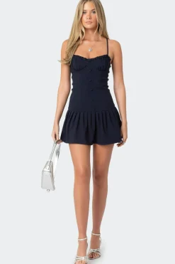 Cupped Drop Waist Mini Dress
