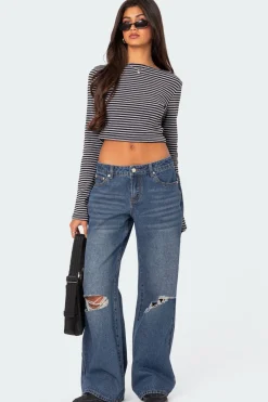 Debbie Distressed Low Rise Jeans
