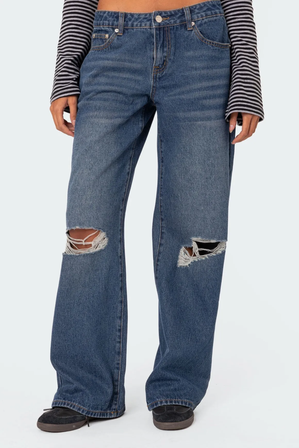 Debbie Distressed Low Rise Jeans