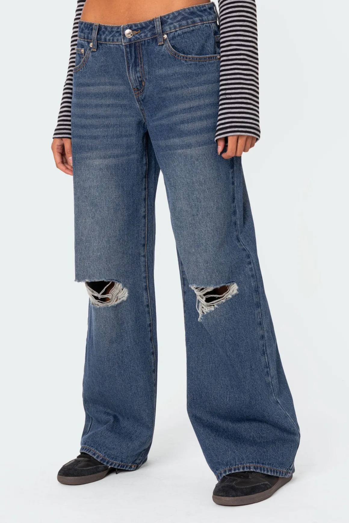 Debbie Distressed Low Rise Jeans