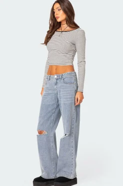 Debbie Distressed Low Rise Jeans