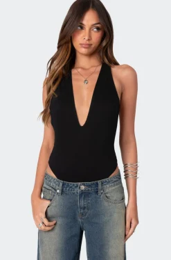 Deep V Backless Bodysuit