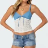 Denim & Eyelet Tank Top