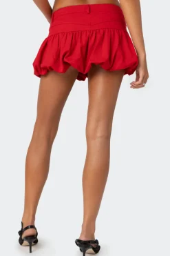 Denim Bubble Mini Skirt