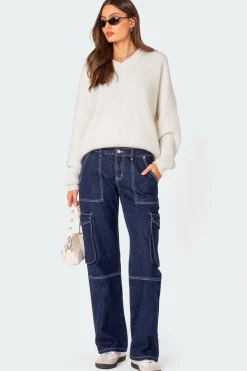 Denny Oversized V Neck Sweater