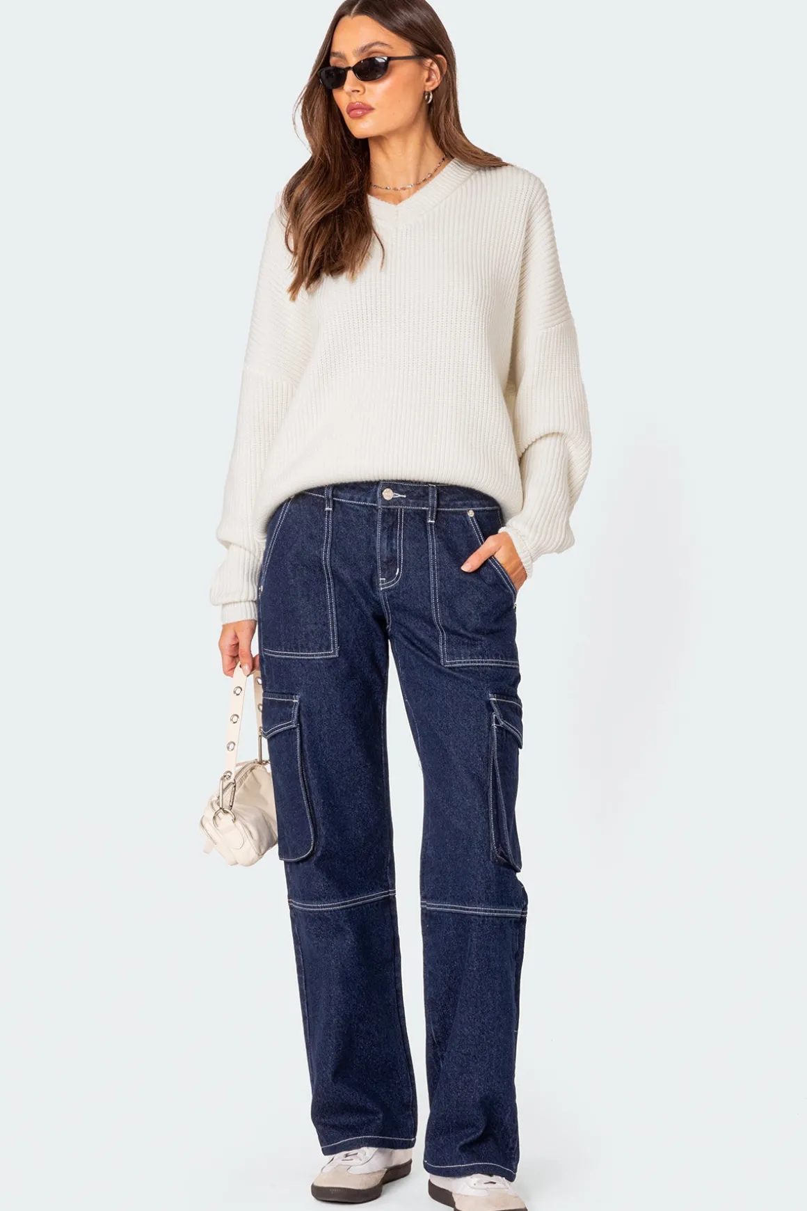 Denny Oversized V Neck Sweater