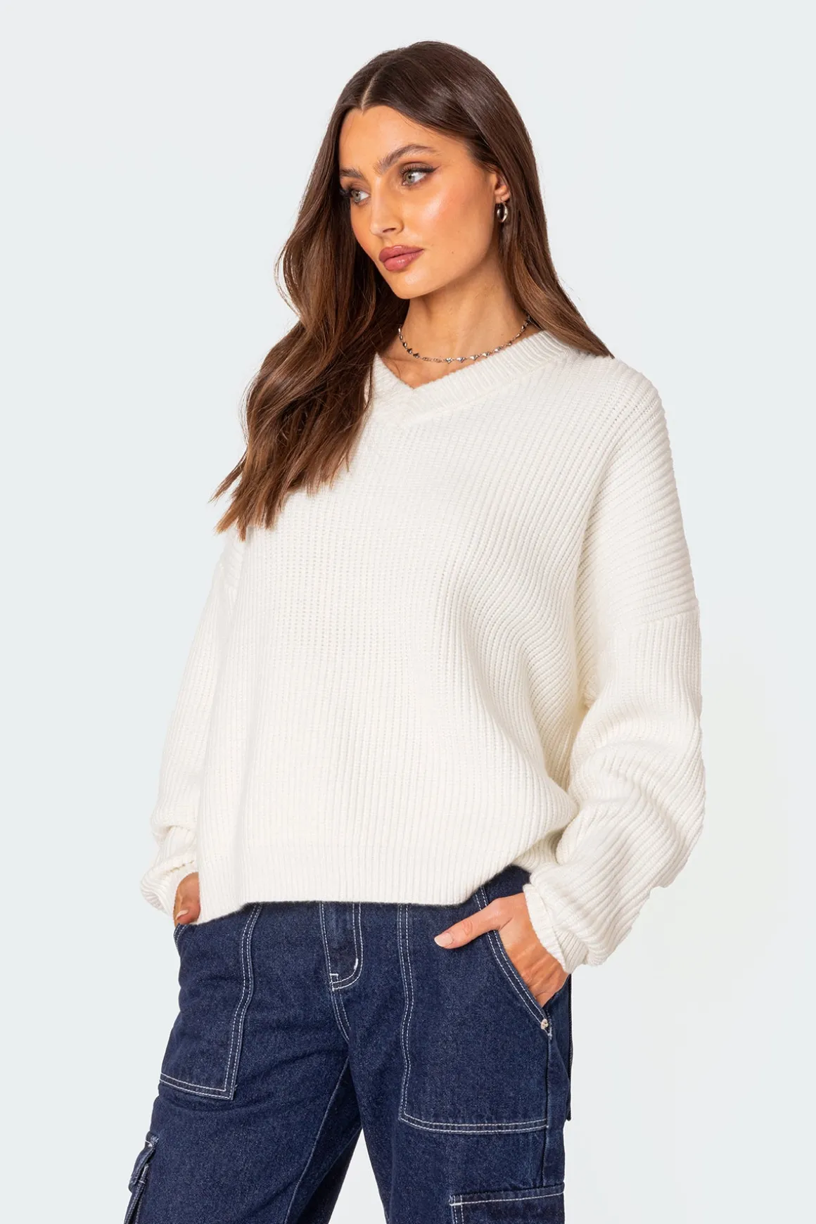Denny Oversized V Neck Sweater