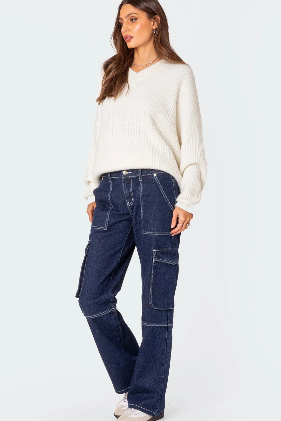 Denny Oversized V Neck Sweater