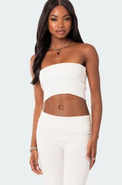 Desiree Fold Over Knit Tube Top
