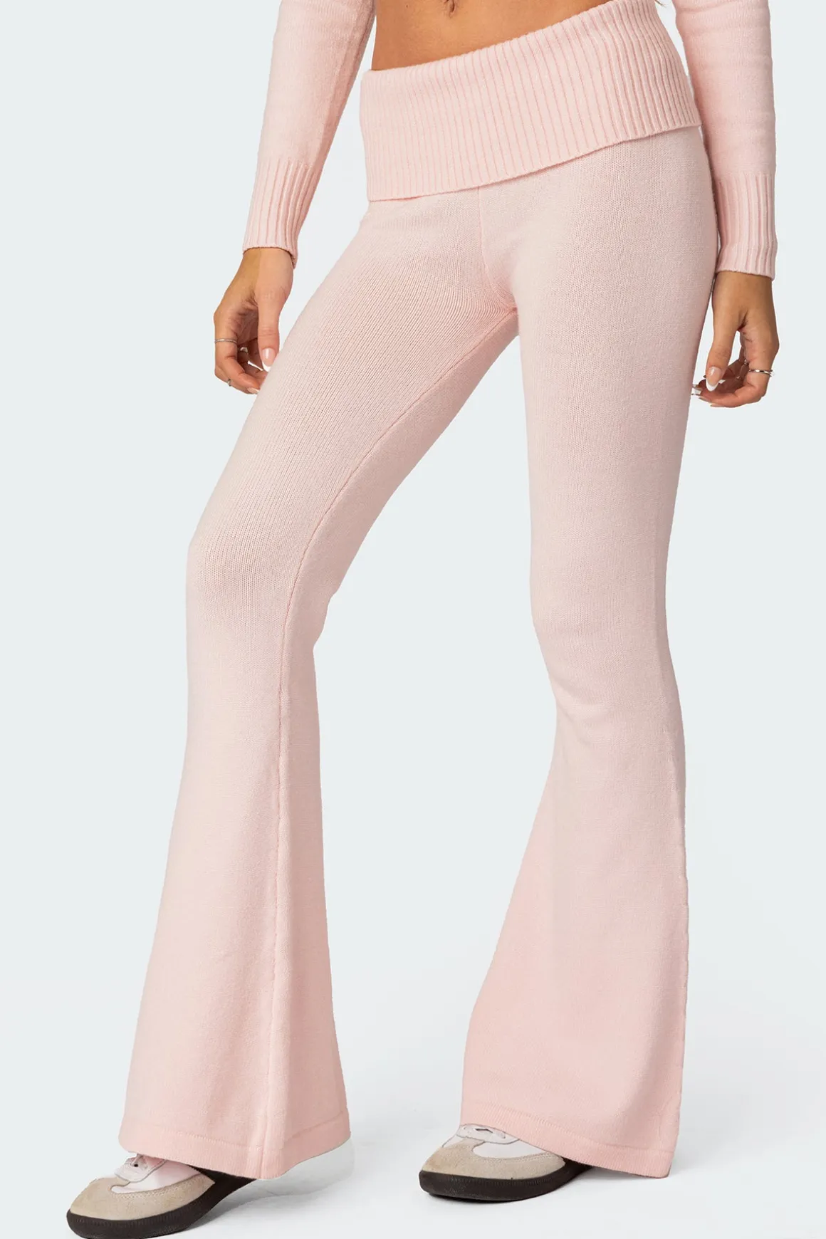 Desiree Knitted Low Rise Fold Over Pants