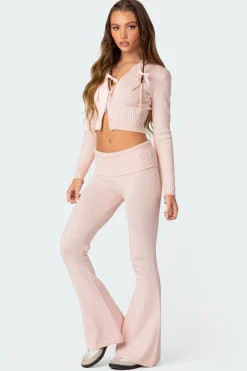 Desiree Knitted Low Rise Fold Over Pants
