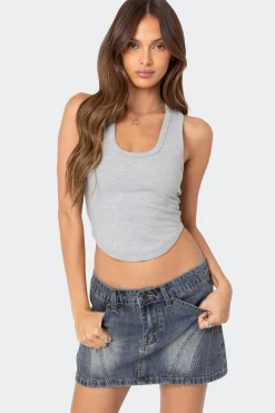 Dipped Racer Back Tank Top