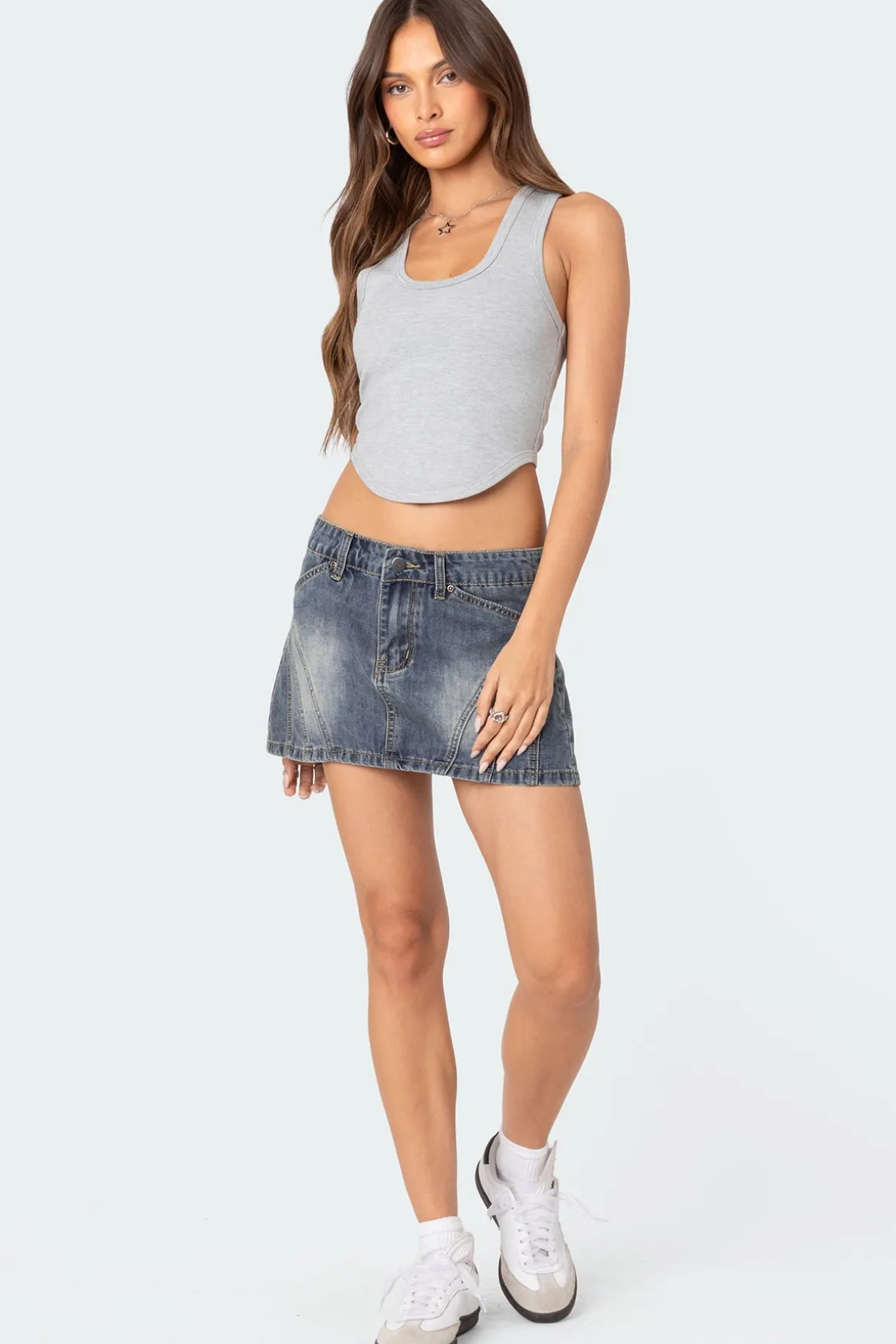 Dipped Racer Back Tank Top