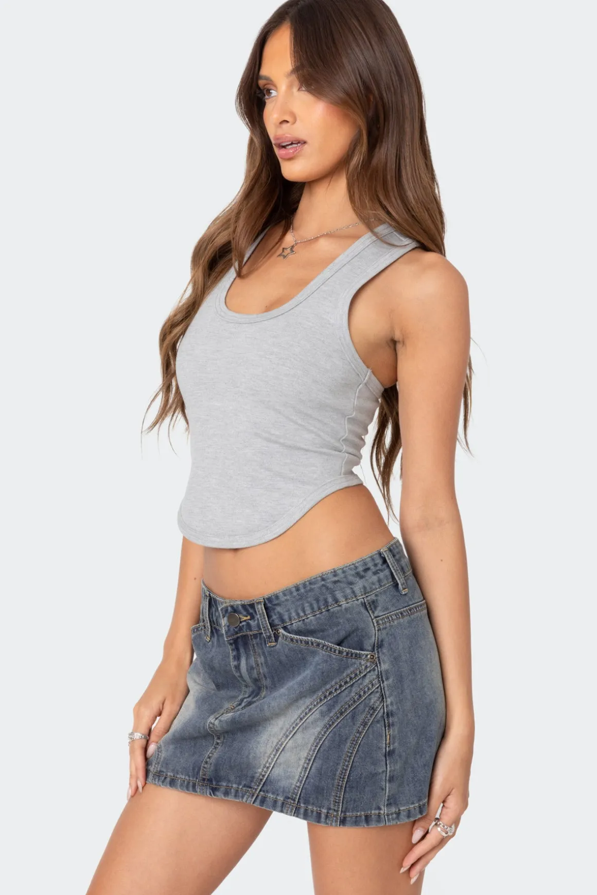 Dipped Racer Back Tank Top