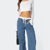 Drawstring Boxer Detail Jeans