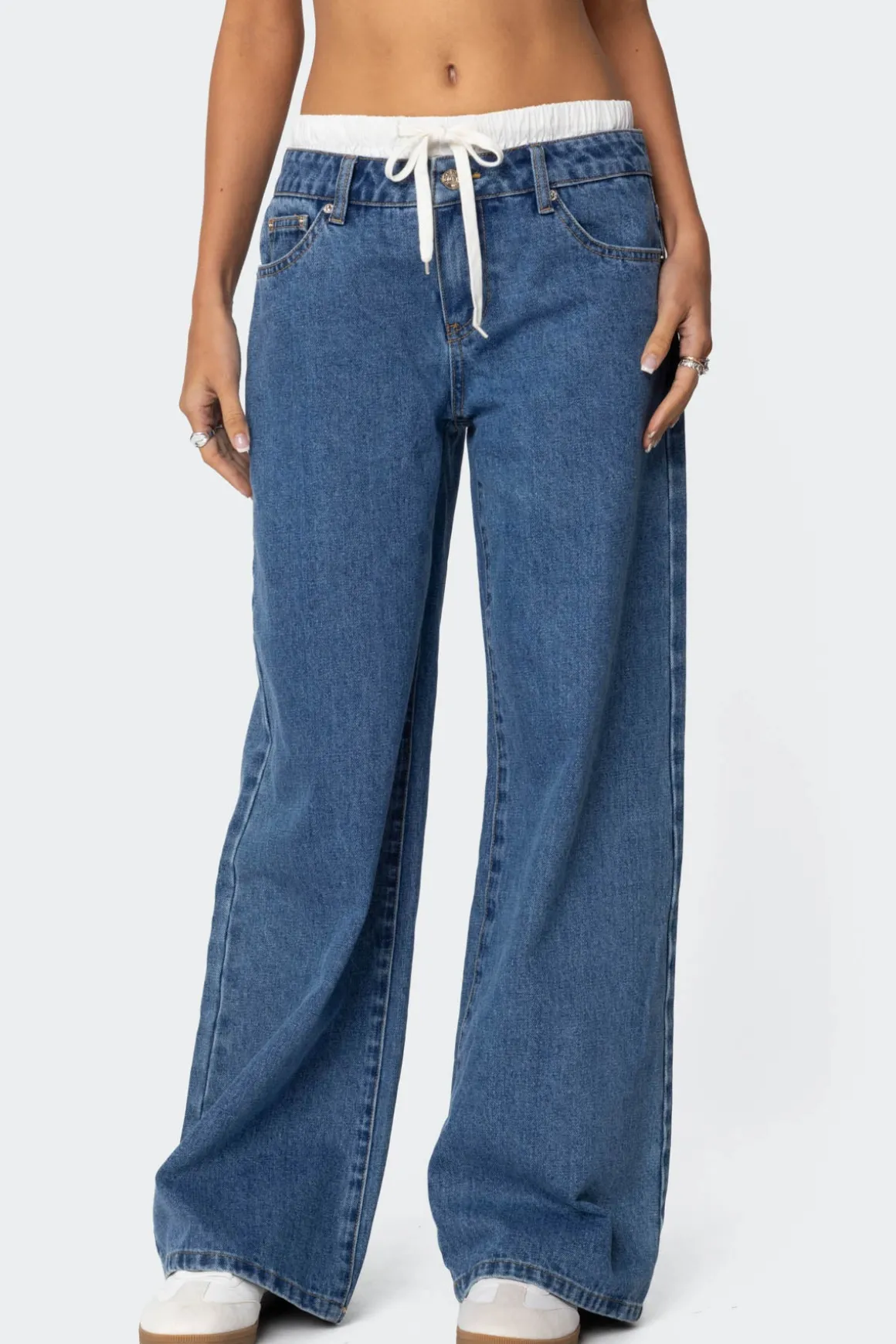 Drawstring Boxer Detail Jeans