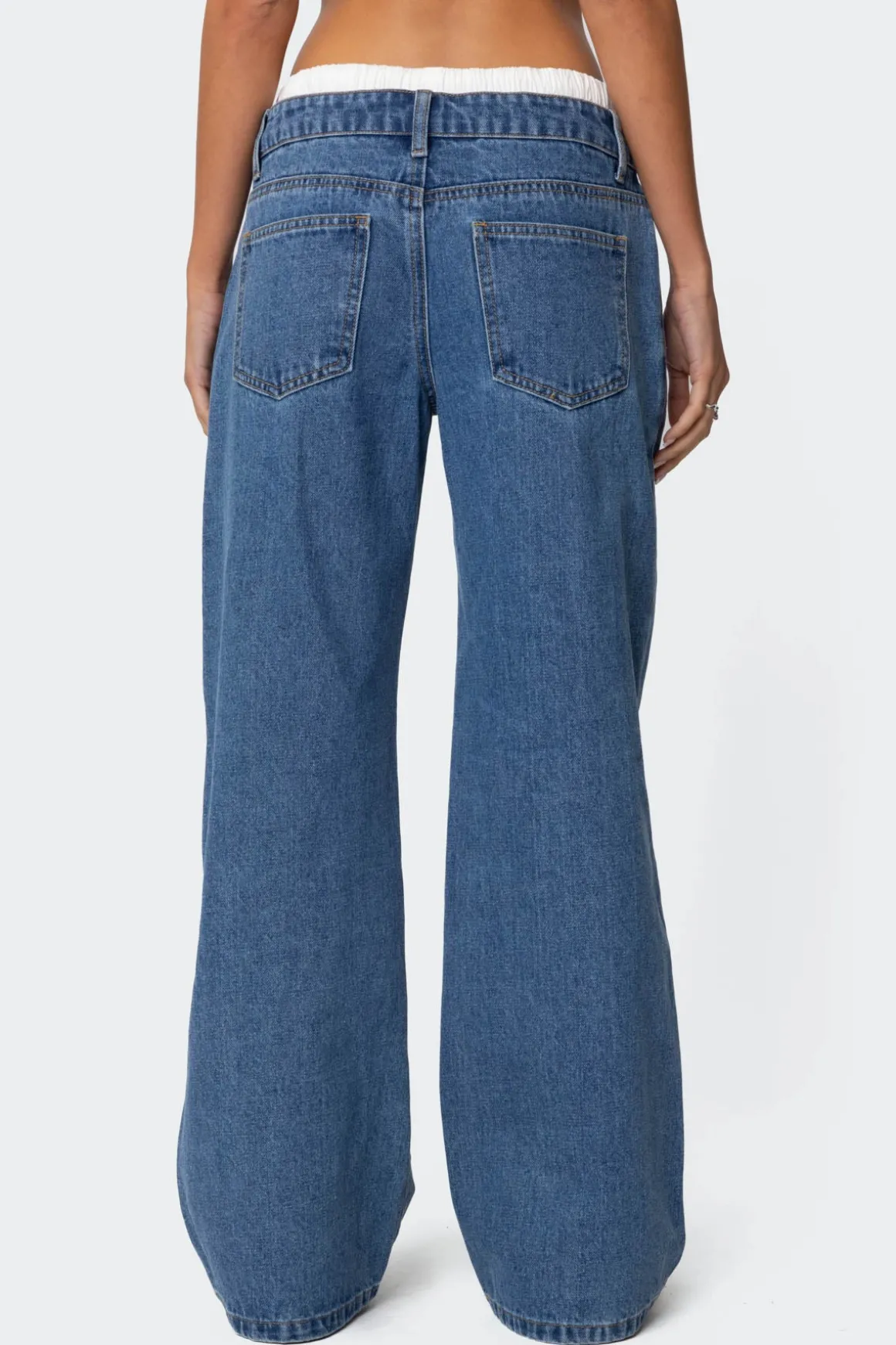 Drawstring Boxer Detail Jeans