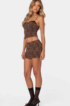 Edin Leopard Print Mesh Bra Top