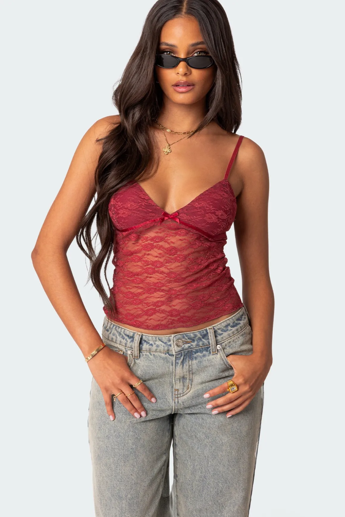 Eira Sheer Lace Tank Top