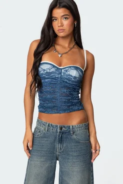 Eleanor Bra Detail Sheer Lace Top