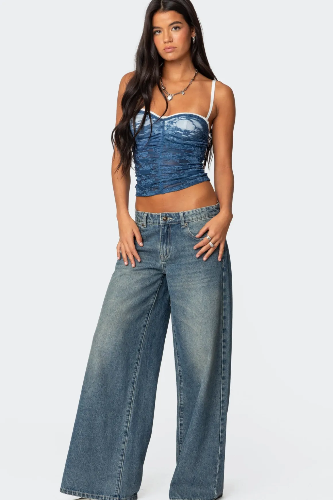 Eleanor Bra Detail Sheer Lace Top