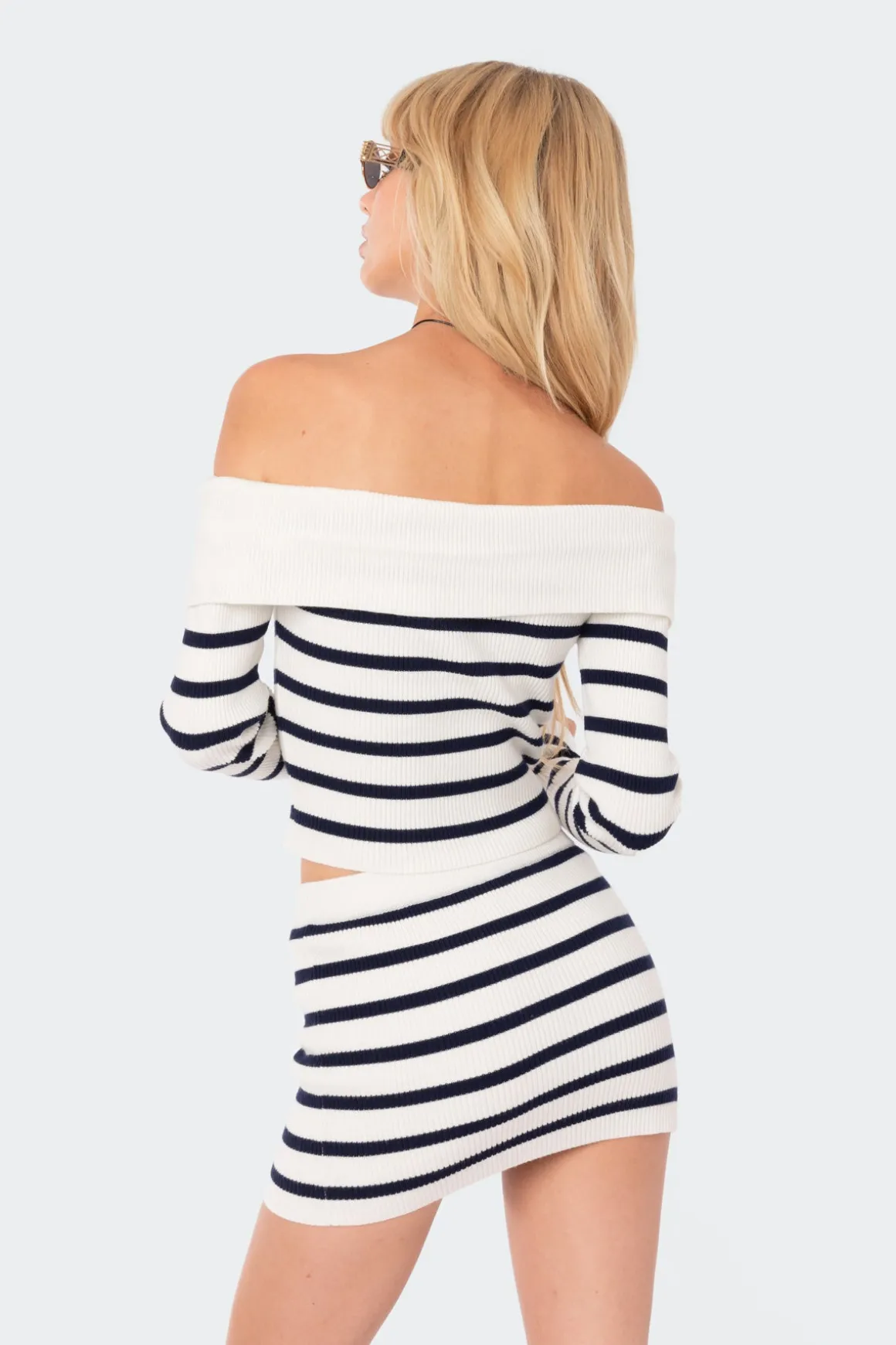 Elia Knitted Fold Over Crop Top