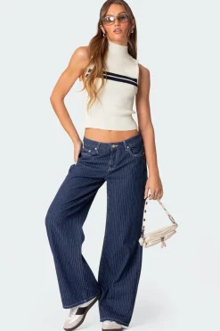 Eliza Ribbed High Neck Top
