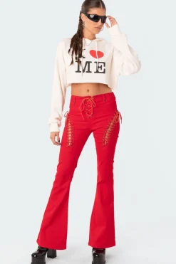 Engine Red Flared Jeans