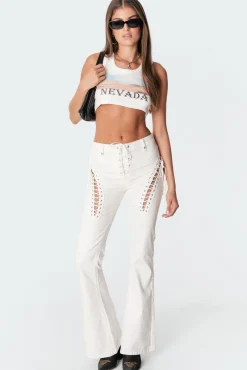 Engine White Flared Jeans