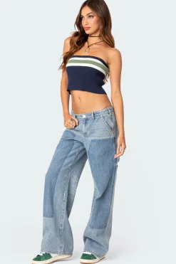 Faded Wash Low Rise Carpenter Jeans
