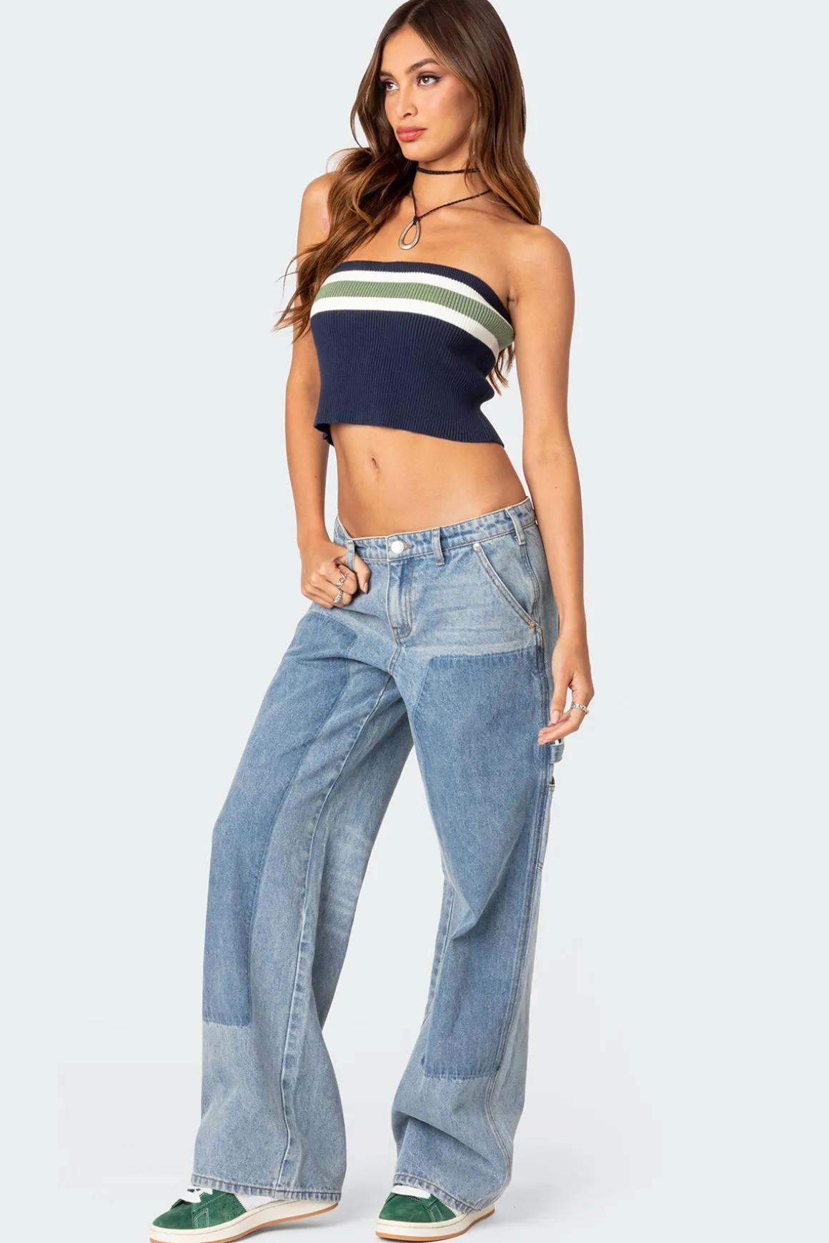 Faded Wash Low Rise Carpenter Jeans